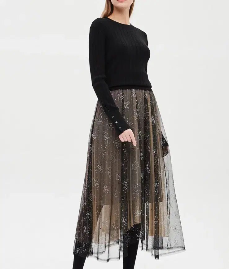 TIME 20 クリスタル ビーズ チュール スカート 55