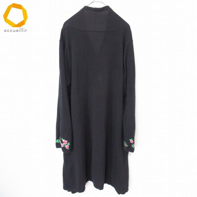 TOKUKO 1erVol トクコ フラワー ニットロングカーディガン NA41 トクコ TOKUKO1erVOL ロングカーディガン 羽織り 花 ロゴ刺繍