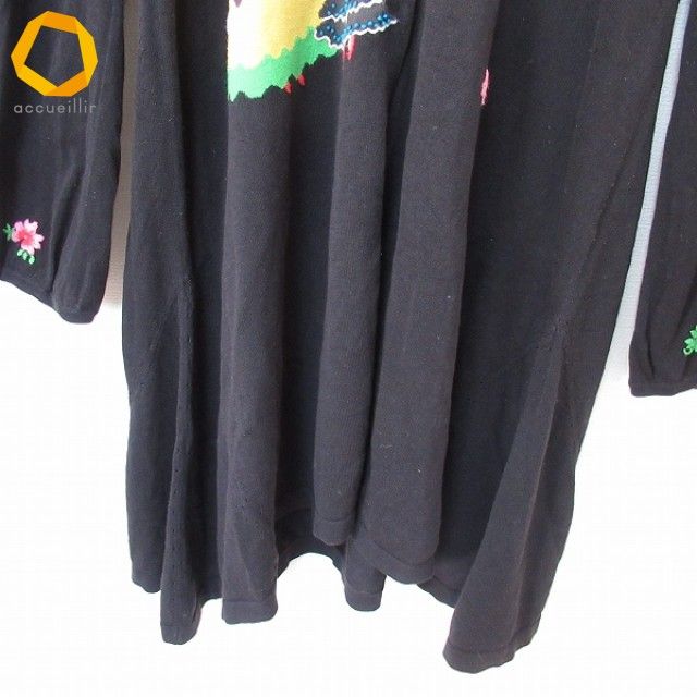 トクコ TOKUKO1erVOL ロングカーディガン 羽織り 花 ロゴ刺繍