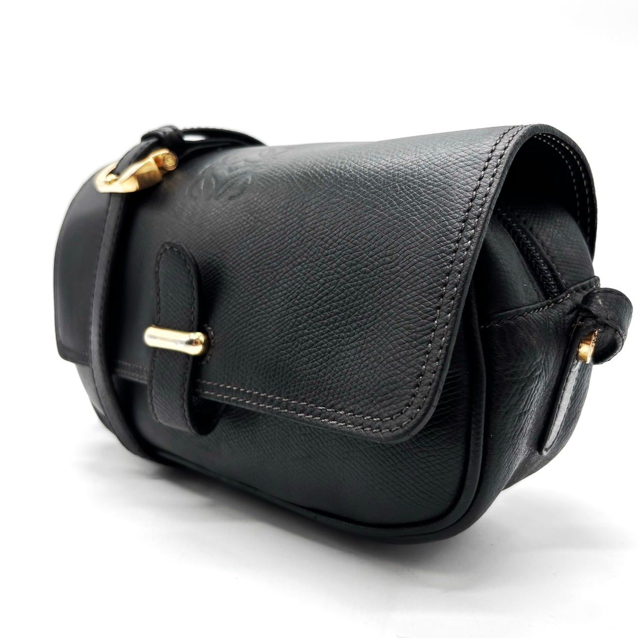 良品 ✨ LOEWE ロエベ アナグラム レザー ショルダーバッグ ブラック 