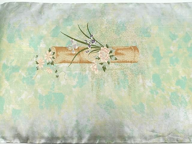 平和屋着物◎六通柄袋帯 唐織 草花文 金銀糸 引箔 正絹 逸品