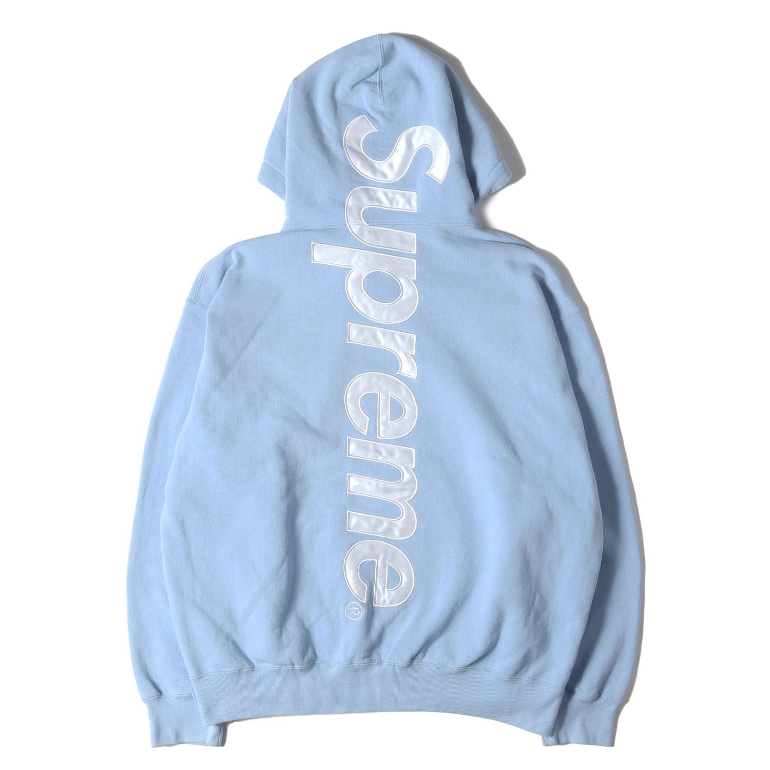 Supreme シュプリーム パーカー ライトブルー サイズ:M | 24AW ロゴサテンワッペン スウェットパーカー (Satin Applique Hooded Sweatshirt) | トップス フーディー プルオーバー【メンズ】【中古】【K4666】 Supreme シュプリーム パーカー ライトブルー サイズ:M | 24AW ロゴ