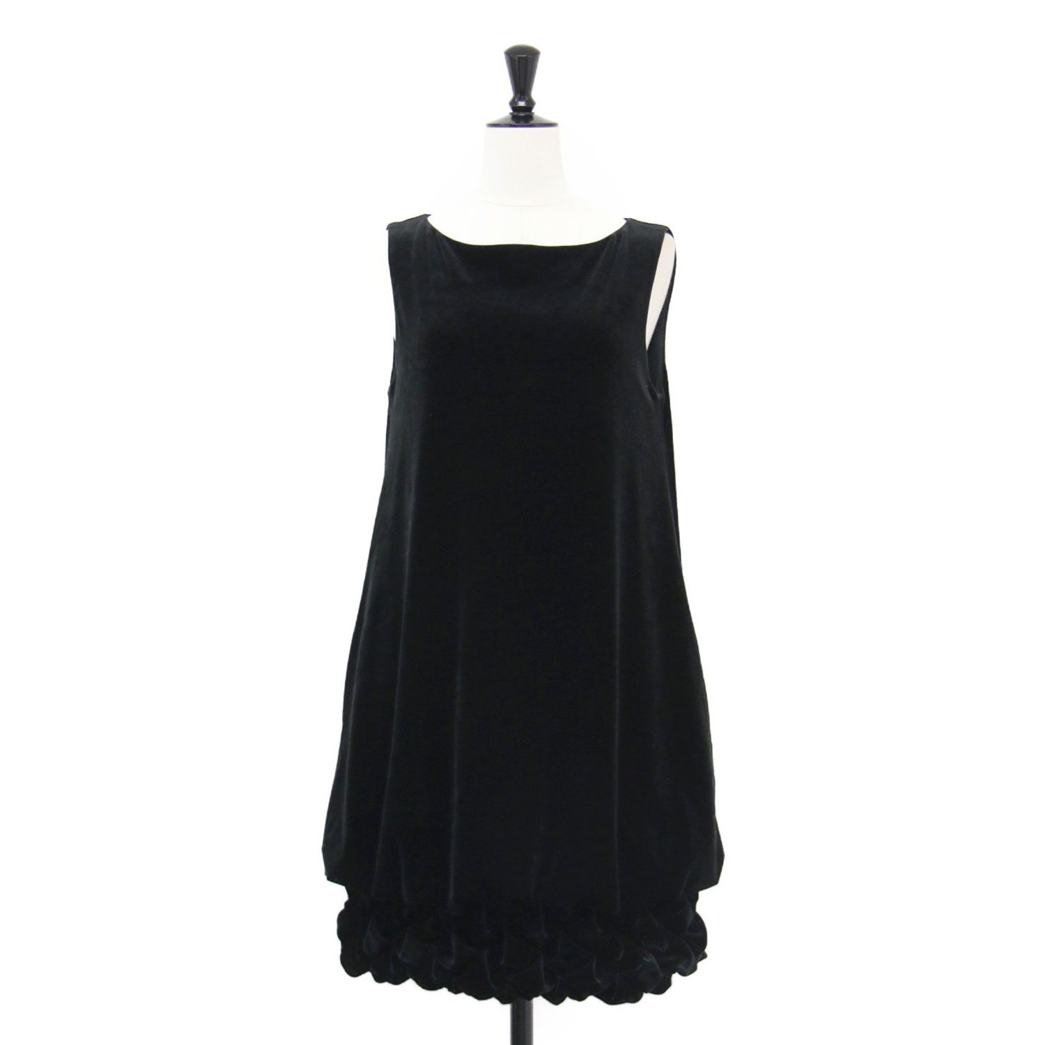 【美品】フォクシー ベロアノアール ノースリーブワンピース ブラック 40 FOXEY フォクシー ワンピース ブラック 黒 サイズ:40(M) | DAISY