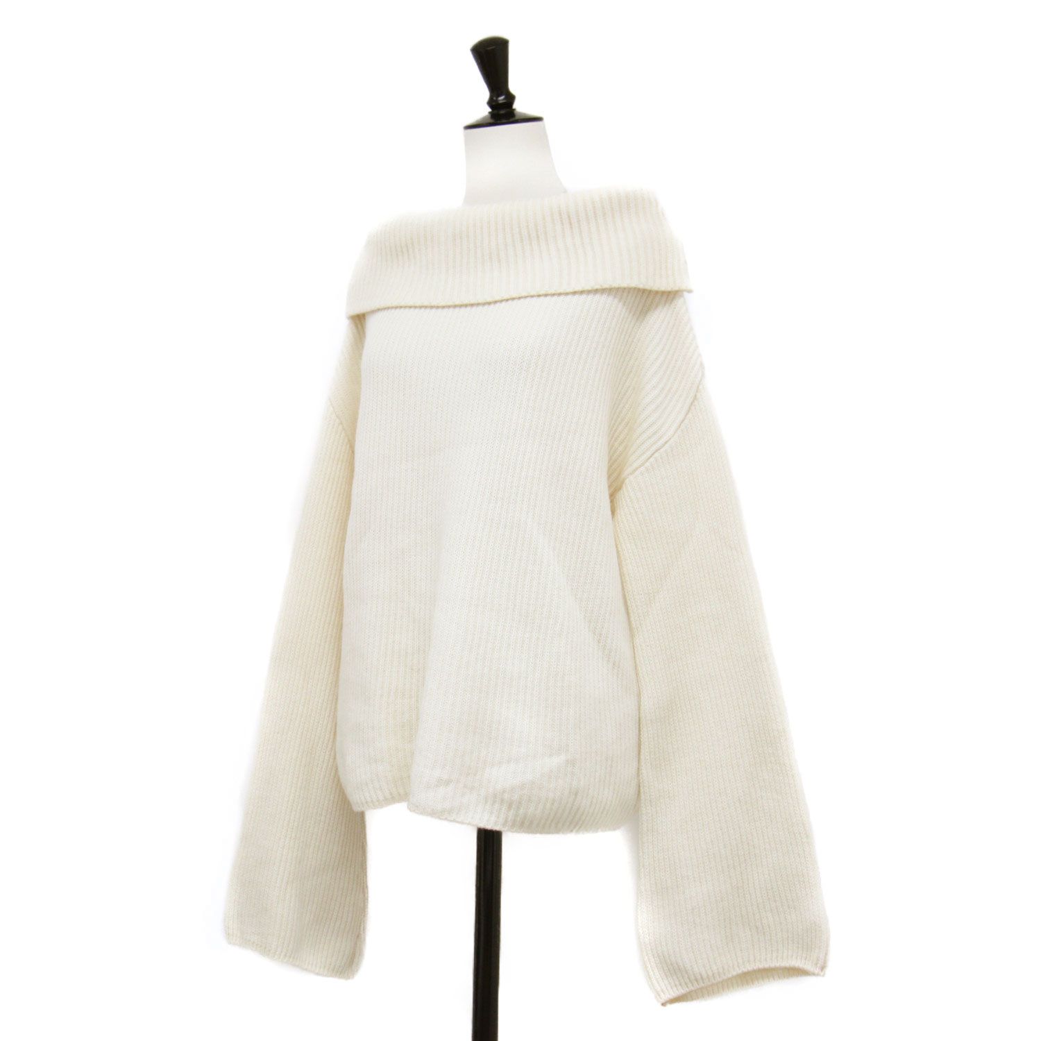 DES PRES デプレ ニット ホワイト 白 サイズ:FREE | 23秋冬 セミウーステッドウール ショルダーラップ プルオーバー / ニット | 長袖 ローゲージ | トップス セーター【レディース】【中古】【K4666】 DES PRES デプレ ニット ホワイト 白 サイズ:FREE | 23秋冬 セミ