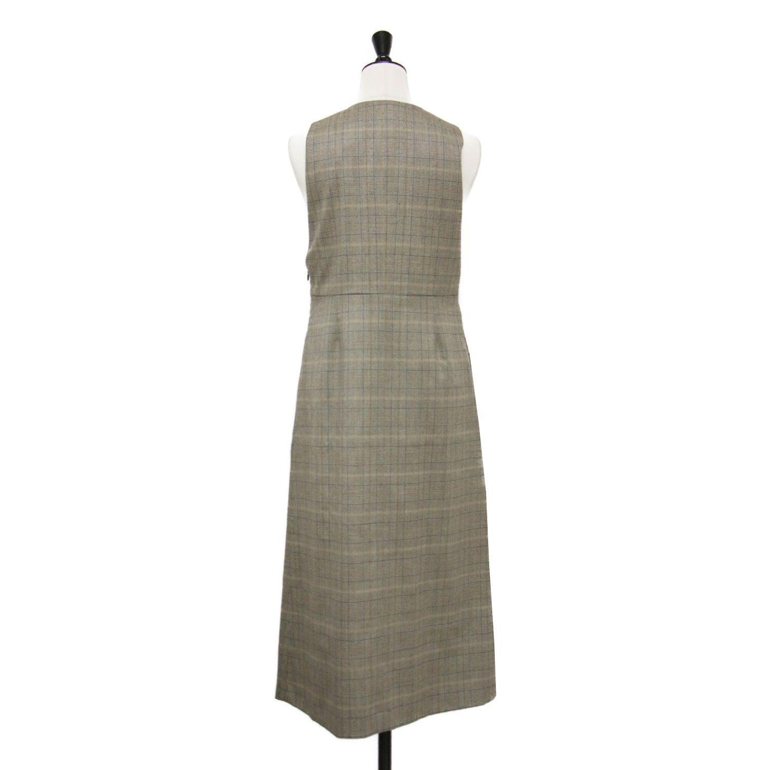 collection トゥモローランド ワンピース グレー サイズ 34 7号 24秋冬 モスタルグレンチェック ジャンパースカート ミディ丈 レディース