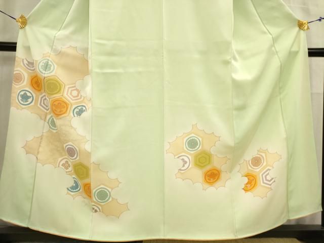 平和屋着物□訪問着 駒刺繍 亀甲花文 暈し染め 金彩 正絹 逸品