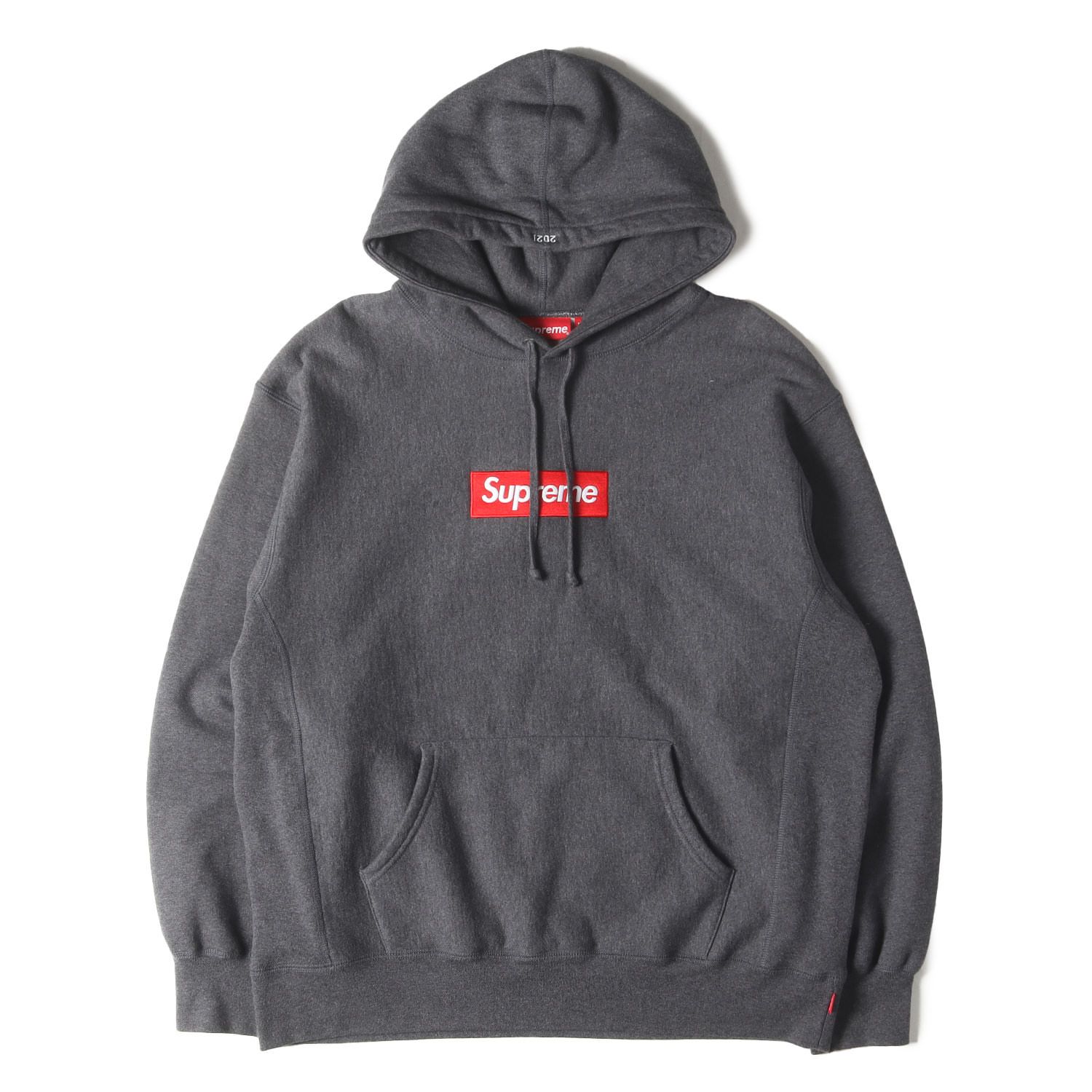 Supreme シュプリーム パーカー チャコール サイズ:L | 21AW ボックスロゴ スウェットパーカー (Box Logo Hooded Sweatshirt) | トップス フーディー プルオーバー【メンズ】【中古】