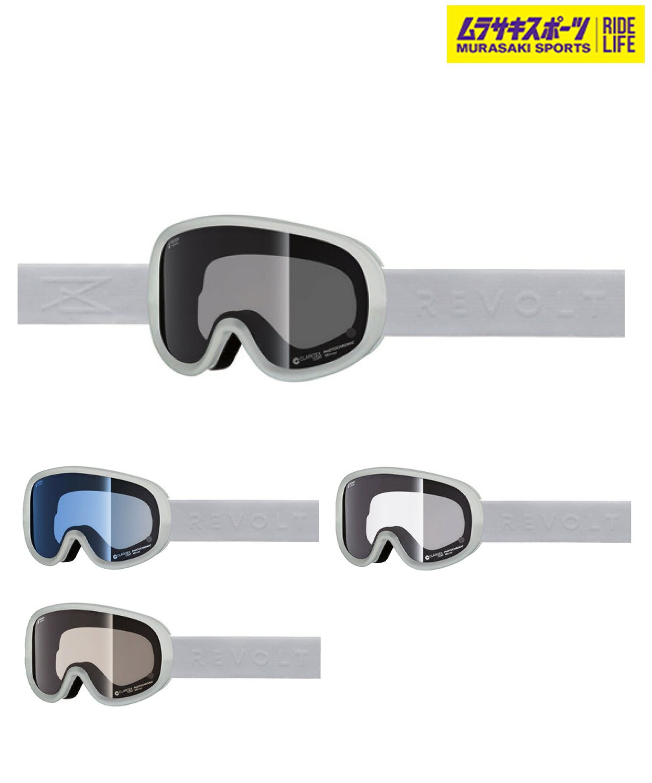 2526 REVOLT リボルト スノーボード ゴーグル ユニセックス SUPER LIGHT FRAME WHITE 調光 ムラサキスポーツ 25 26モデル MM J 30