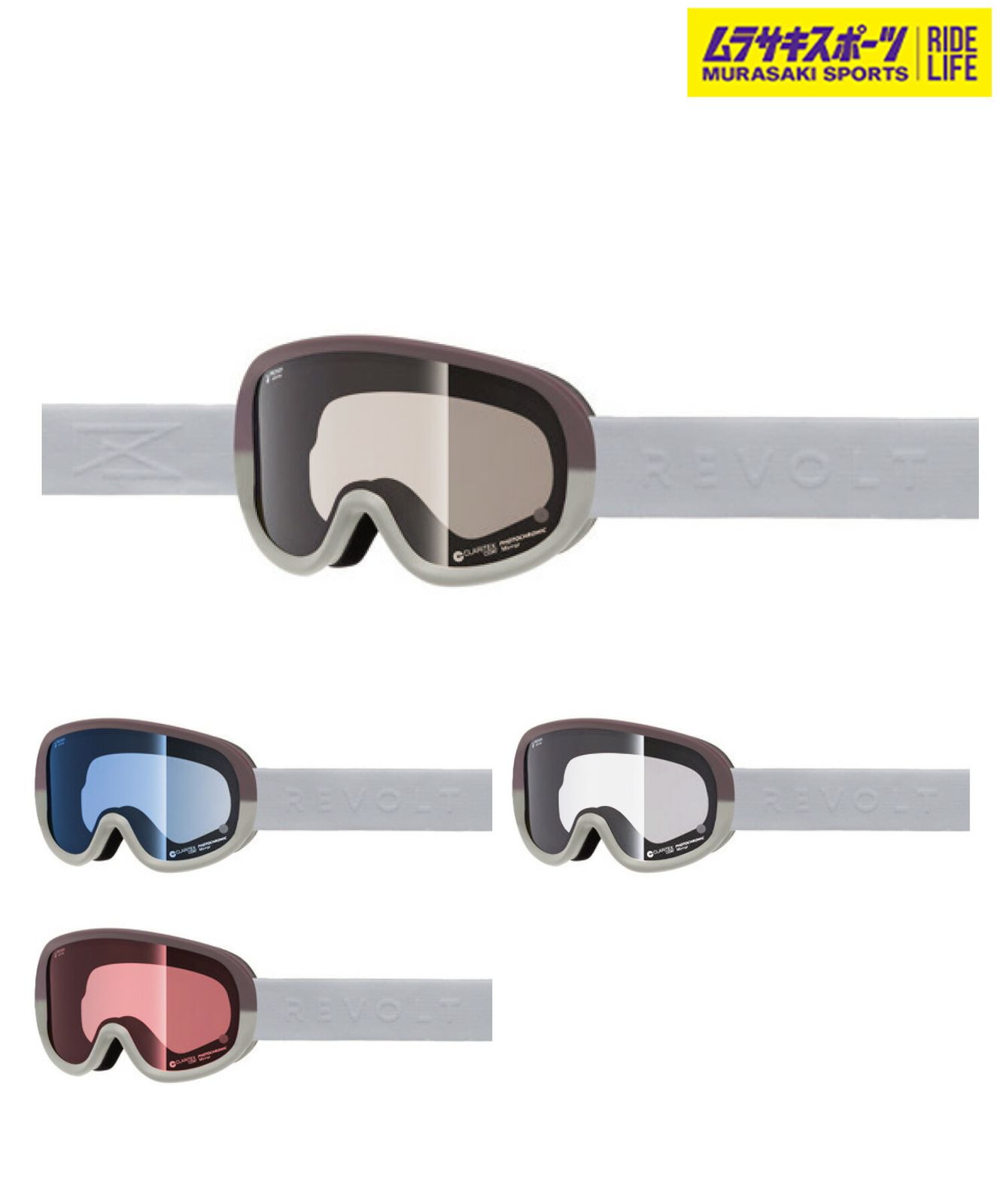 2526 REVOLT リボルト スノーボード ゴーグル ユニセックス SUPER LIGHT FRAME MODERN 調光 ムラサキスポーツ 25-26モデル MM J 30