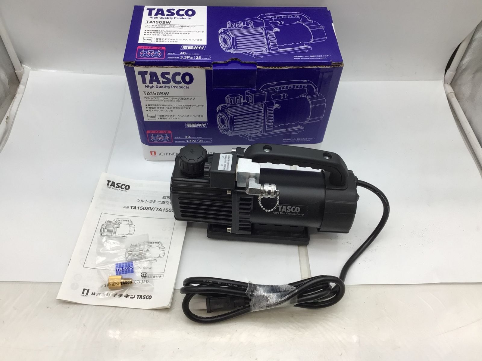 品 イチネンTASCO オイル逆流防止弁付ウルトラミニツーステージ真空ポンプ TA 150 SW エコツー M 02
