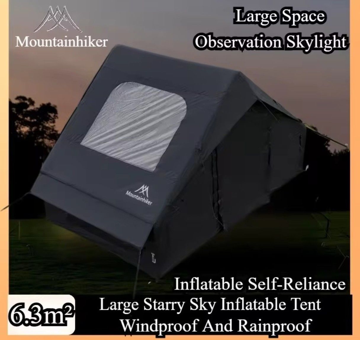 新品・未使用】MountainHiker エアーテント Black 6.3