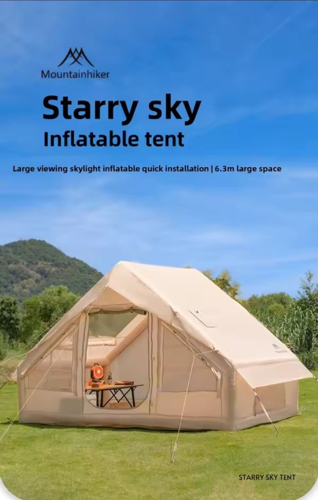 新品・未使用】MountainHiker エアーテント Black 6.3