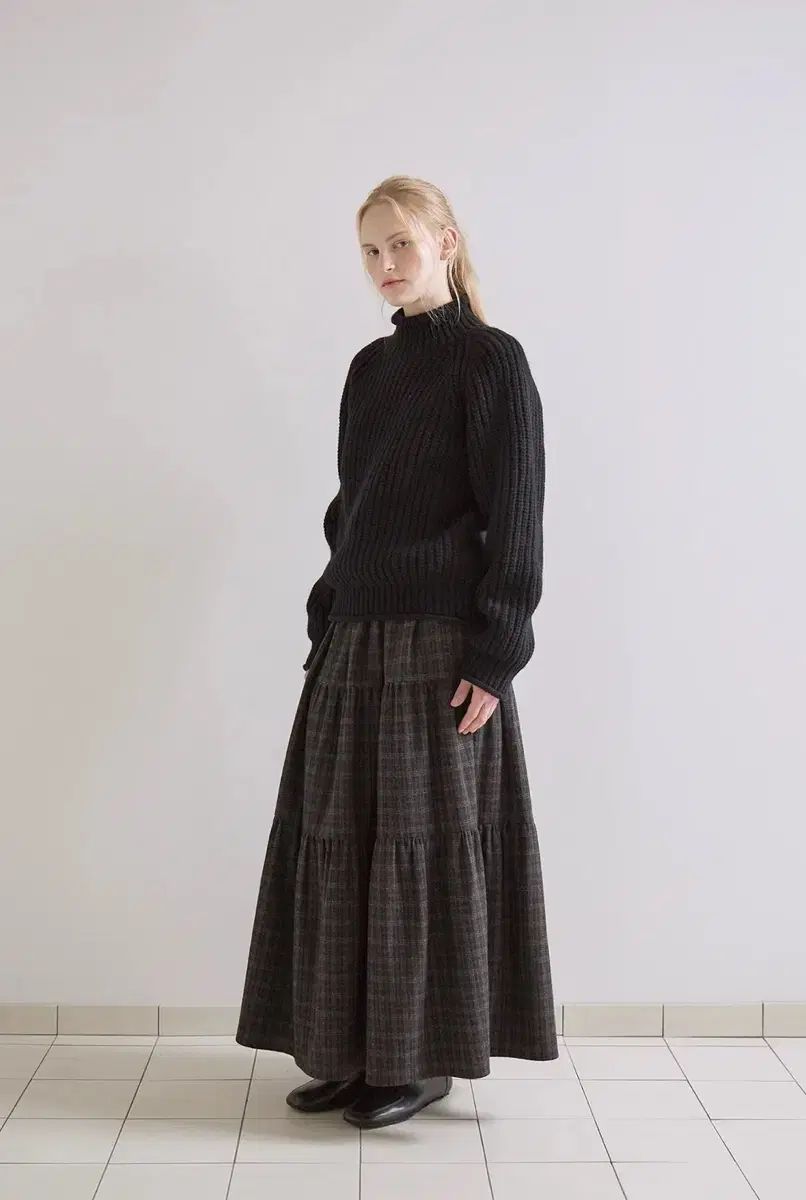 ルヌイ noah shirring ロング丈スカート