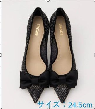 staccato ミラーリボンパンプス 1055 ブラック サイズ 24 5 cm