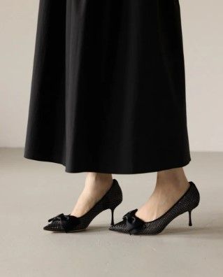 staccato ミラーリボンパンプス -1055 ブラック サイズ 24.5 cm