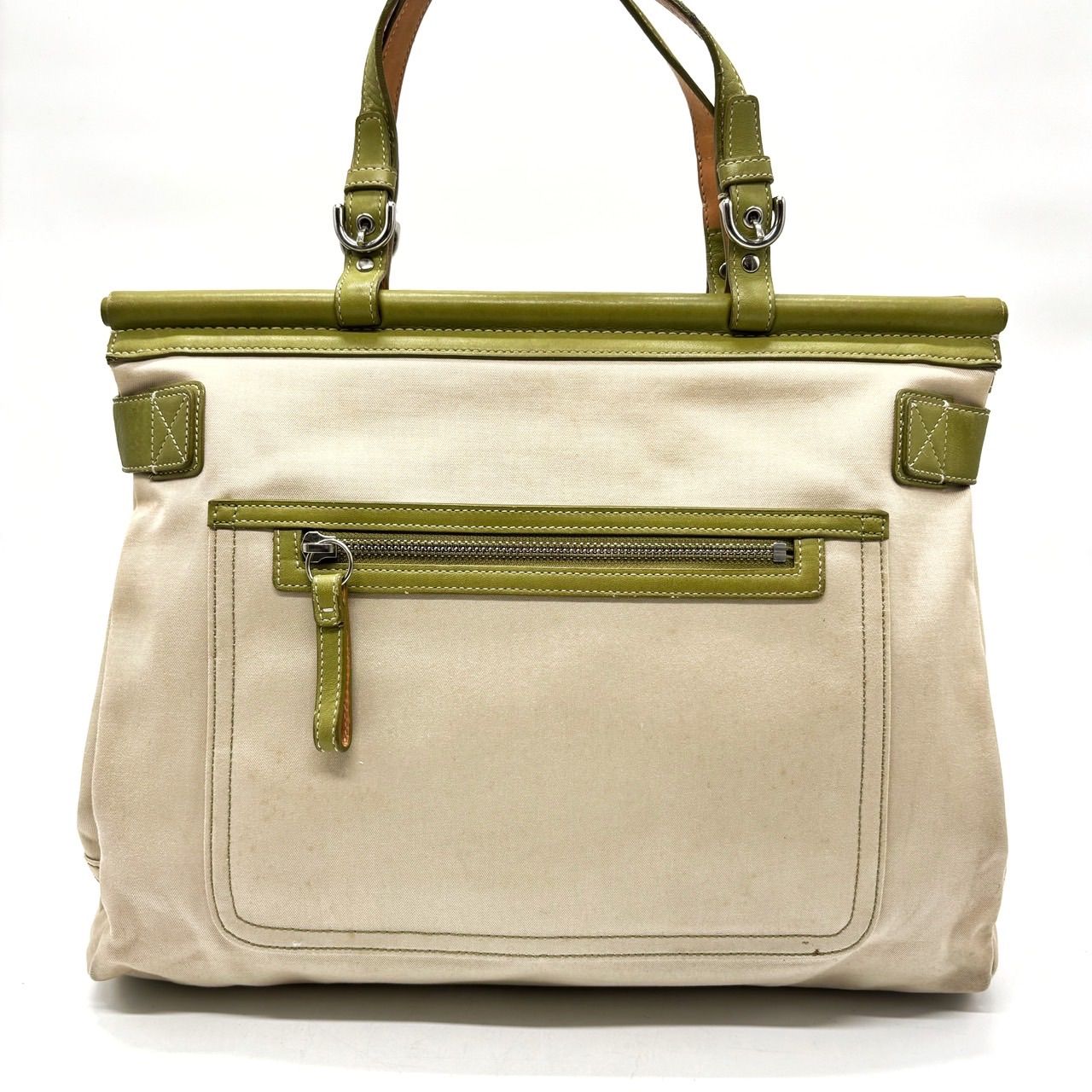 ブランド別 良品 COACH トートバッグ キャンバス ベージュ 