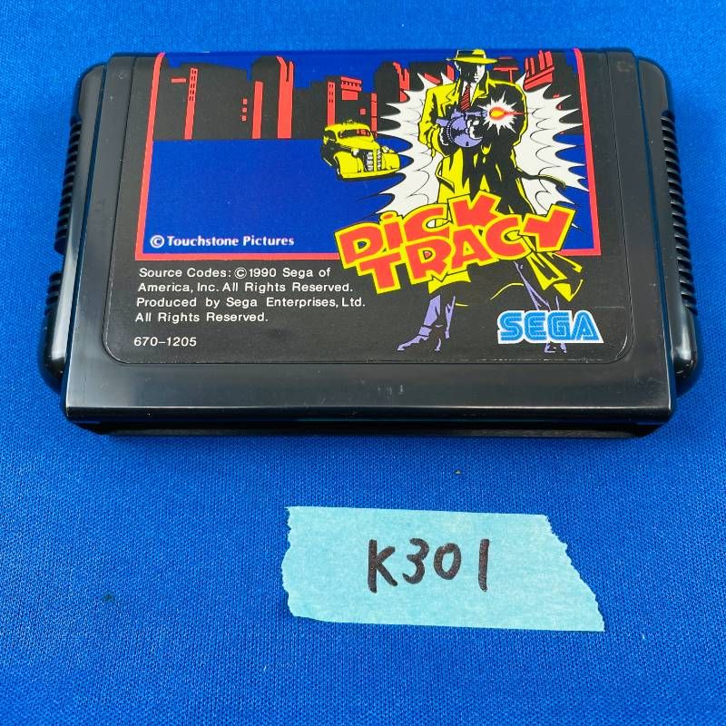K 301 SEGA メガドライブ Dick Tracy ディックトレイシー ゲーム ソフト 取扱説明書 パッケージ アクション セガ MEGA DRIVE MD メガドラ