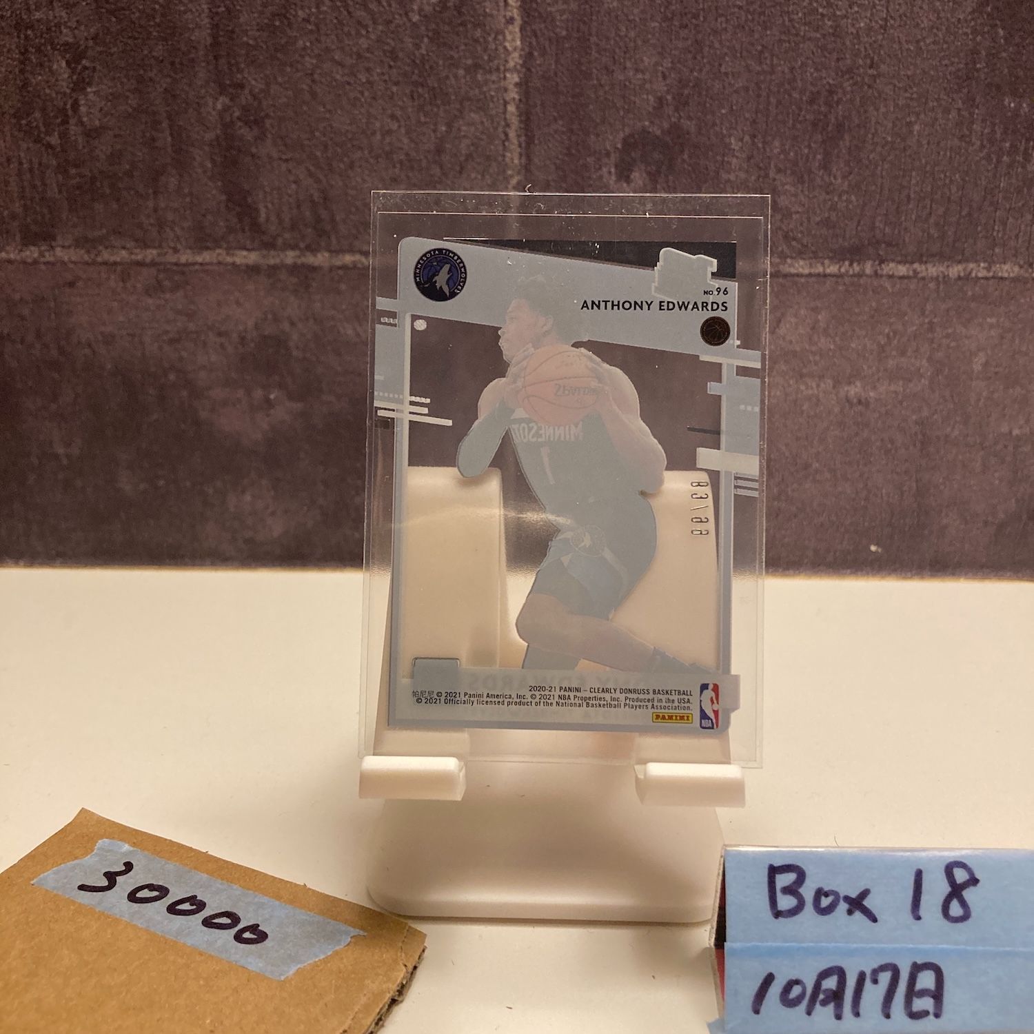 2020-21 Panini Clearly Donruss Anthony Edwards 83 99 Minnesota Timberwolves Rated RC ルーキー Rookie カード