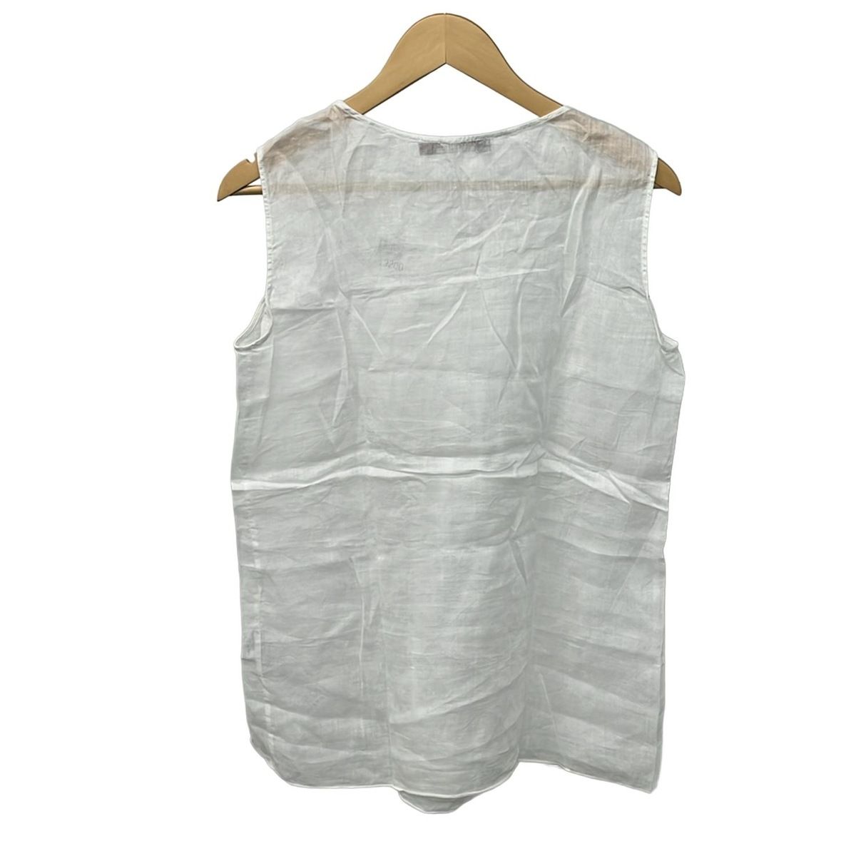 Max Mara STUDIO マックスマーラスタジオ チュニック サイズM レディース - 白 クルーネック ノースリーブ 麻