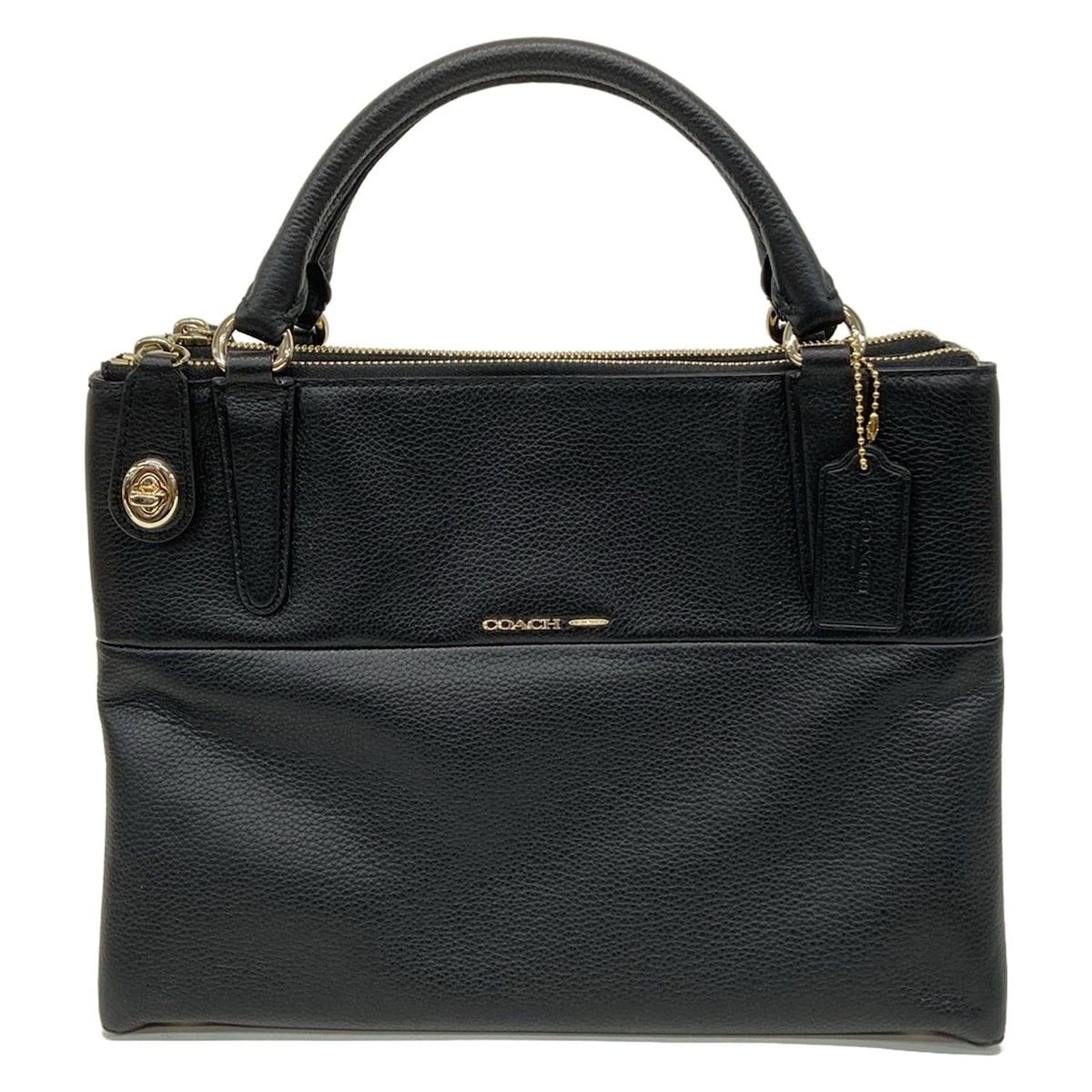 COACH コーチ トートバッグ ザ スモール ターンロック ボロー バッグ ペブルド レザー 33732 黒