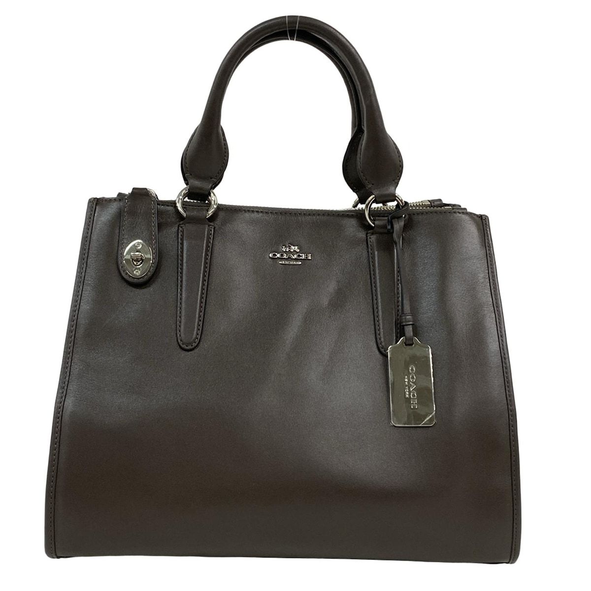 COACH コーチ トートバッグ クロスバイ キャリーオール 33545 ダークブラウン レザー