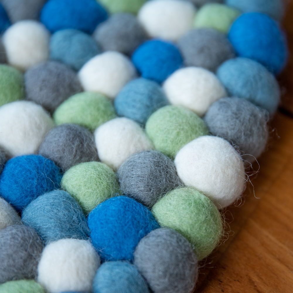 まんまるフェルトのラグマット【約100cm】 / まんまる マット フェルトマット 北欧 フロアマット 玄関マット キッ