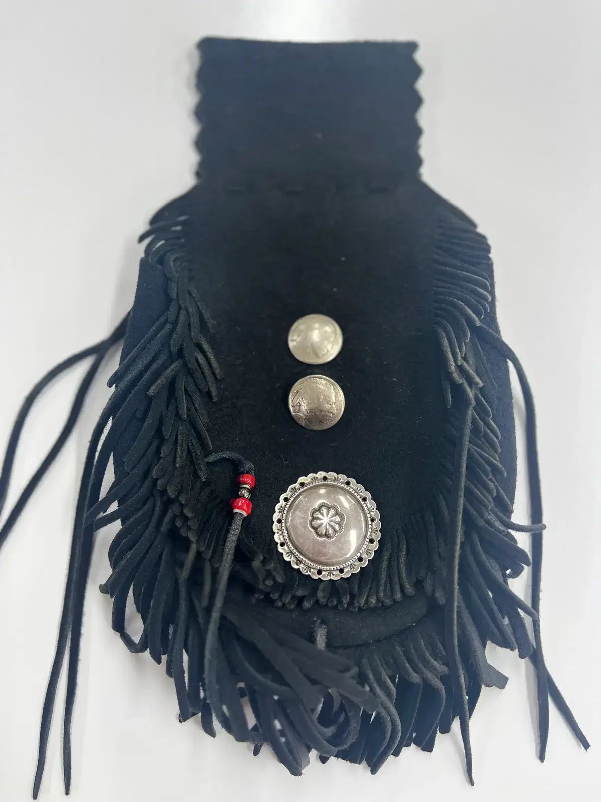 ゴローズ ブラック スウェード フラワー コンチョ ウェストバッグ