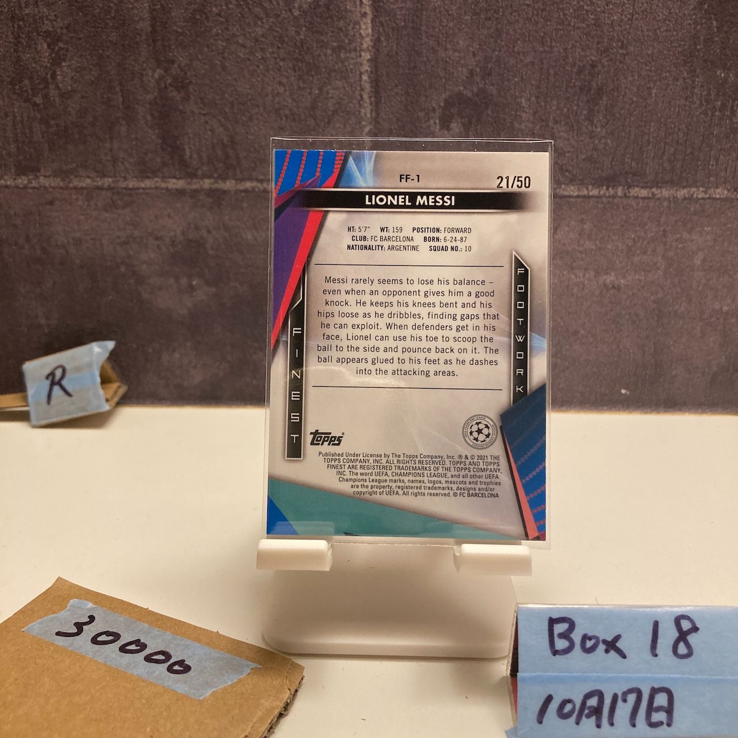 2021 Topps Finest UEFA Champions League Lionel Messi 21 50 FC Barcelona Refractor カード