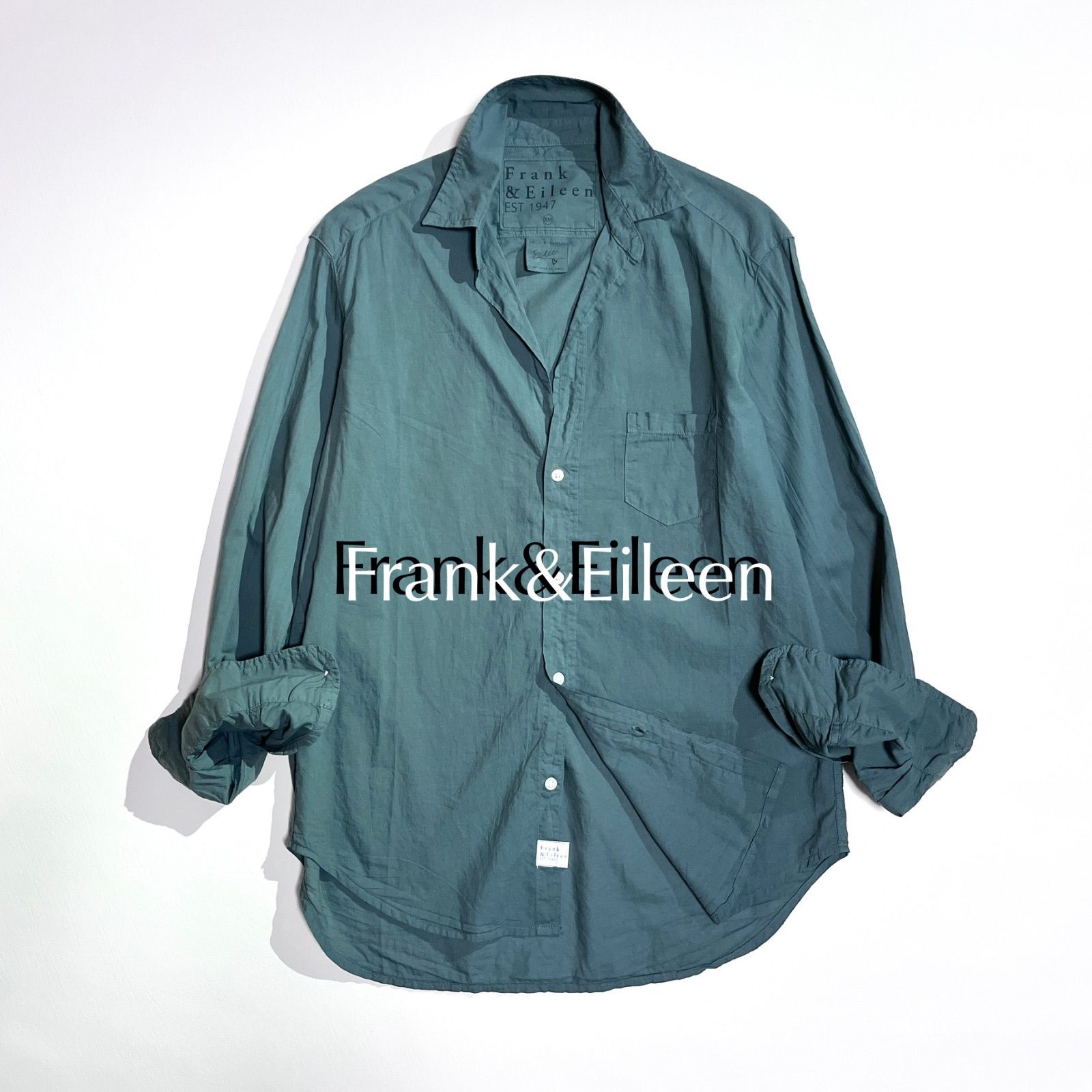 ck90 Frank&Eileen EILEEN アイリーン シワ加工 スキッパーシャツ コアイタリアンライトポプリン シャツ 長袖 ポケット フランクアンドアイリーン カーキ 定価39,600円 ck90 Frank&Eileen EILEEN アイリーン シワ加工 スキッパーシャツ コア