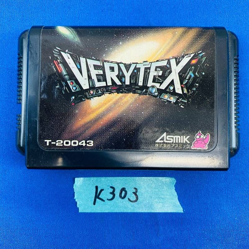 K 303 SEGA メガドライブ VERYTEX ヴェリテックス ゲーム ソフト 取扱説明書 パッケージ アスミック セガ MEGA DRIVE 横スクロール アクションシューティングゲーム