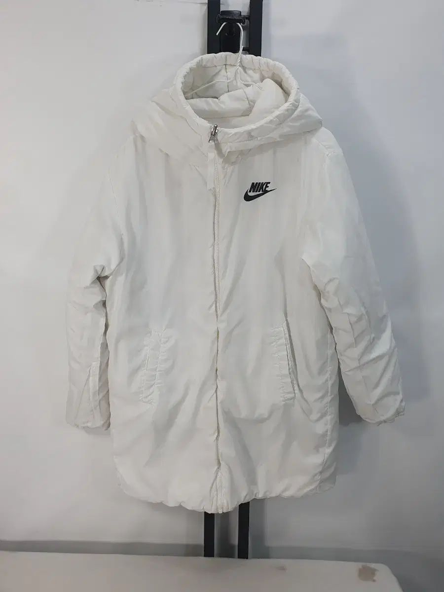 ナイキ ロングダウンジャケット ビックスウォッシュ リバーシブル 両面 ジャケット 白 L