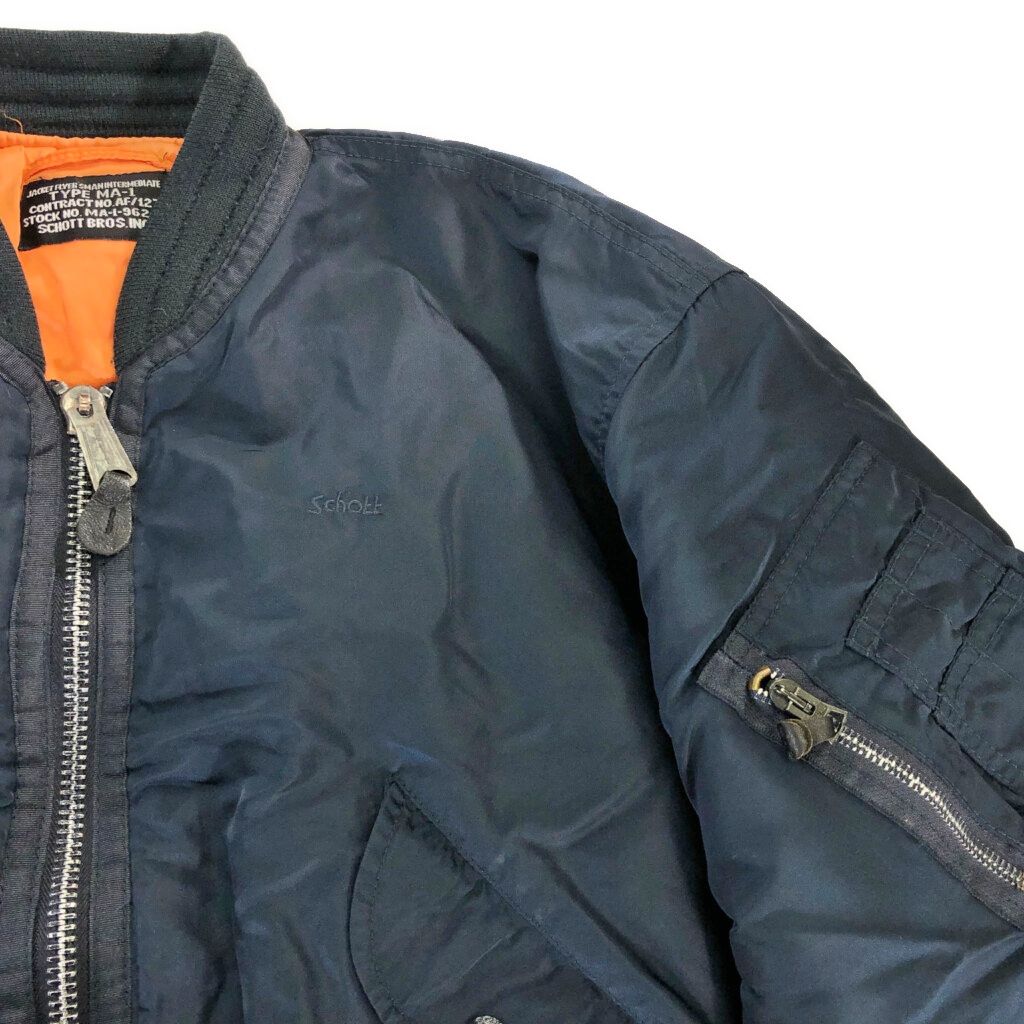 Schott ショット MA-1 フライトジャケット ミリタリー ネイビー(メンズ