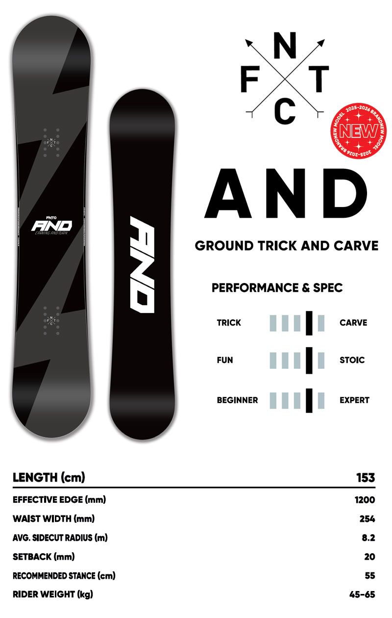 25-26 FNTC エフエヌティーシー AND エーエヌディー メンズ スノーボード スノボー先生 カービング グラトリ 板 2026