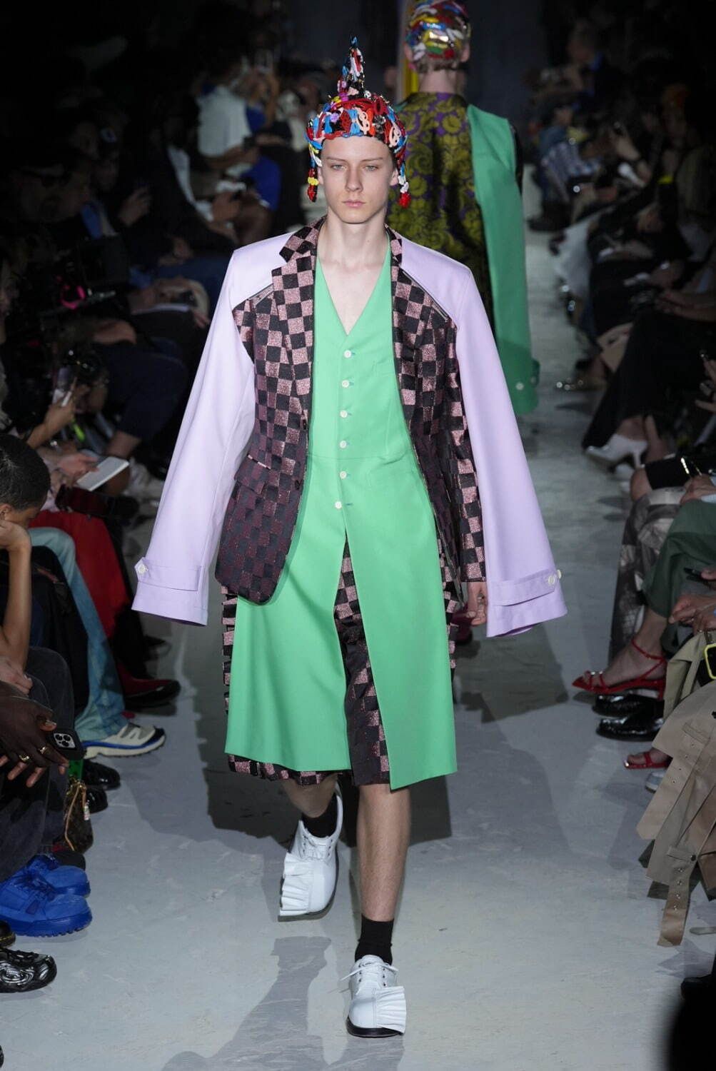 新品未使用25ss 前見頃ロングポリエステルベスト　コムデギャルソンオムプリュス COMME des GARCONS HOMME PLUS 25ss ロングベスト S コムデギャルソン