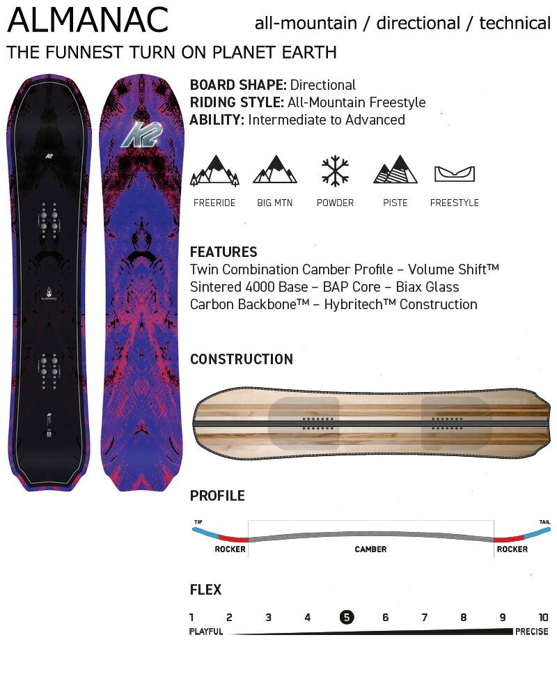 25-26 K 2 ケーツー ALMANAC アルマナック メンズ レディース パウダー カービング スノーボード 板 2026