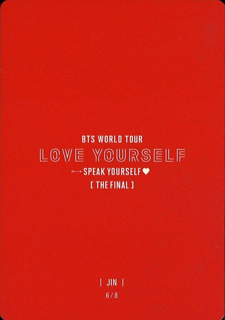 BTS JIN 2019 LOVE YOURSELF SPEAK YOURSELF THE FINAL ミニフォト