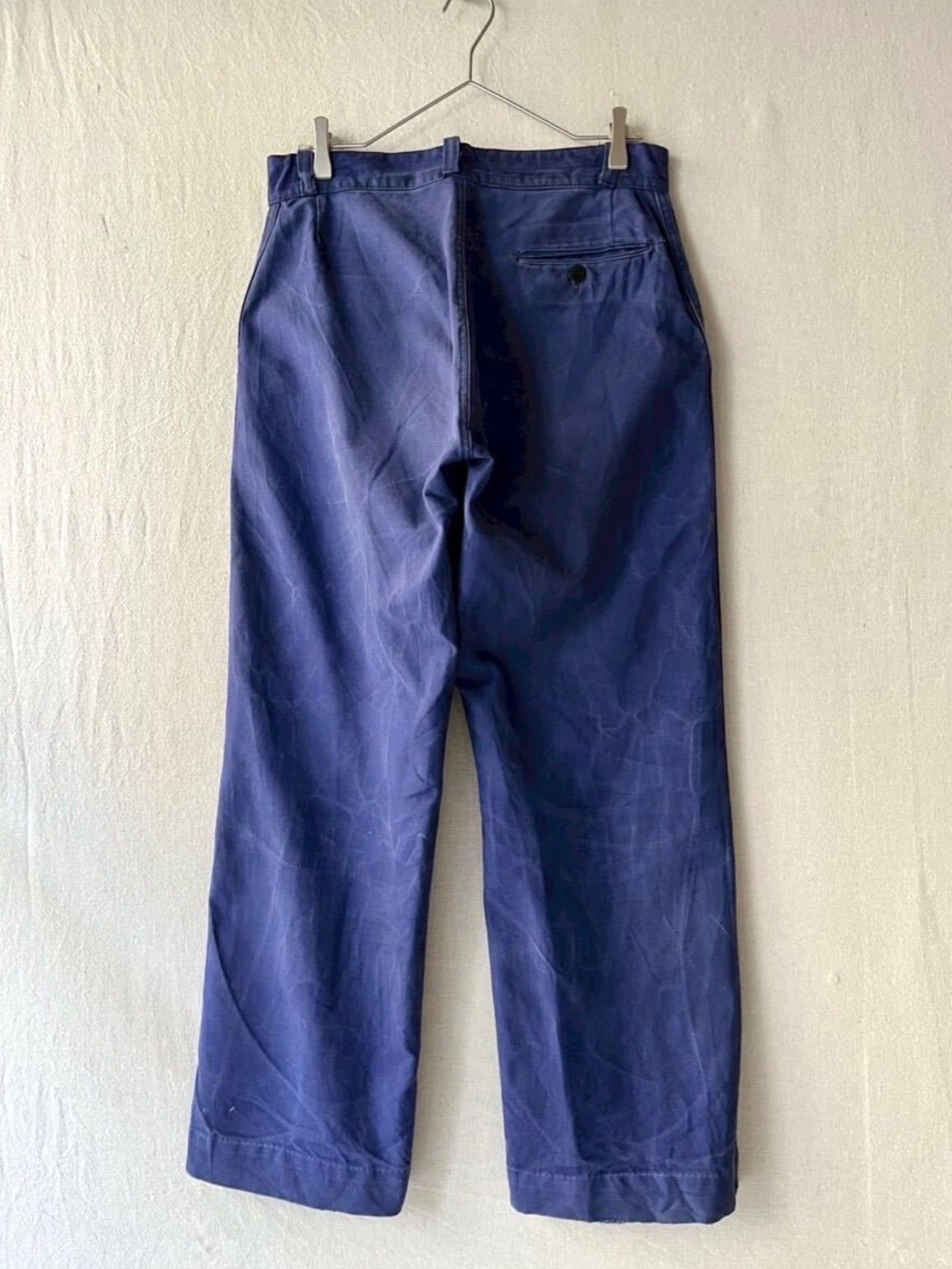 50s 60s French vintage ワーク パンツ / コットン ツイル ネイビー