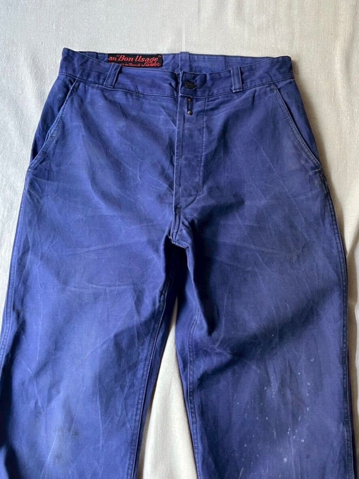 50s 60s French vintage ワーク パンツ / コットン ツイル ネイビー