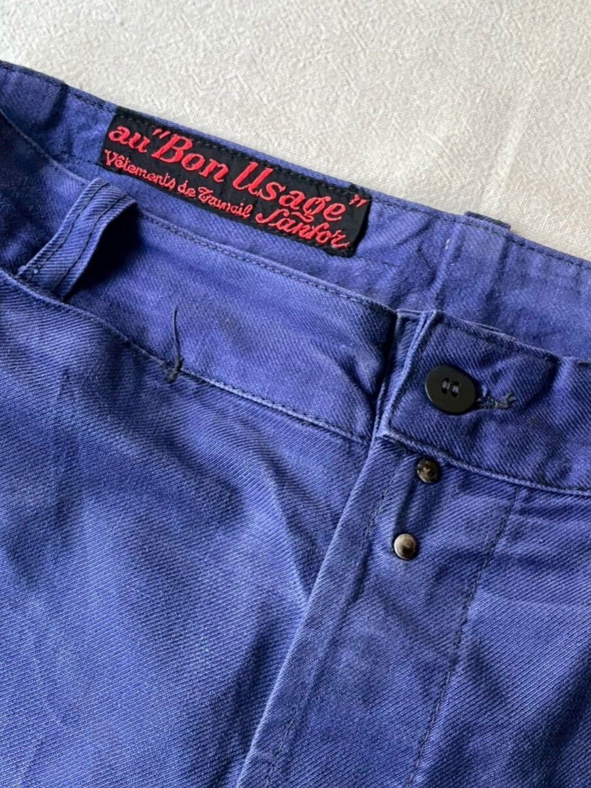 50s 60s French vintage ワーク パンツ / コットン ツイル ネイビー