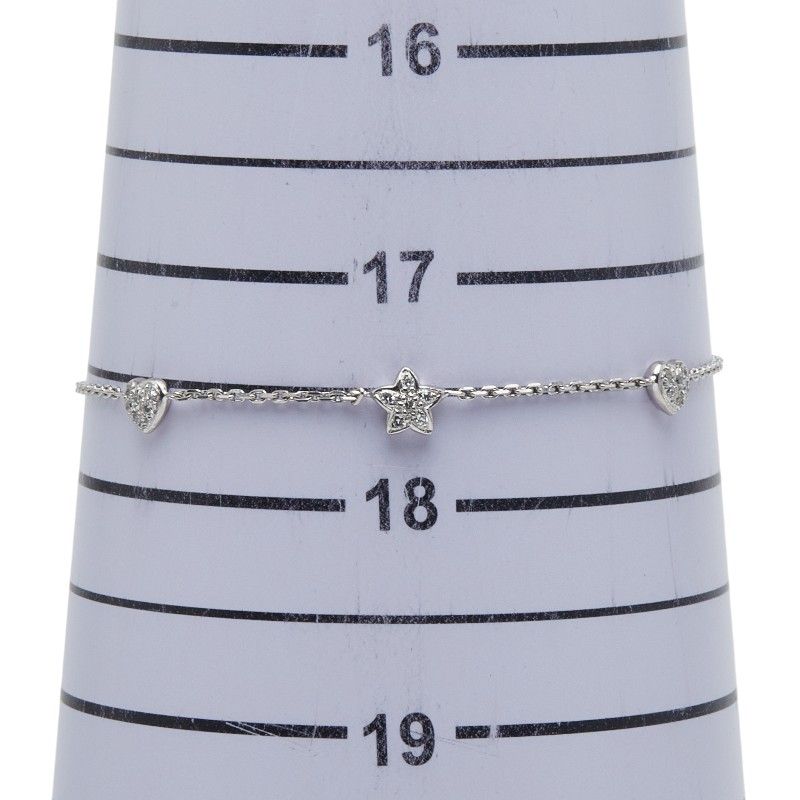  ハート スターモチーフ ブレスレット Pt 900 プラチナ 850 レディース 1-0242034 ブレスレット アクセサリー