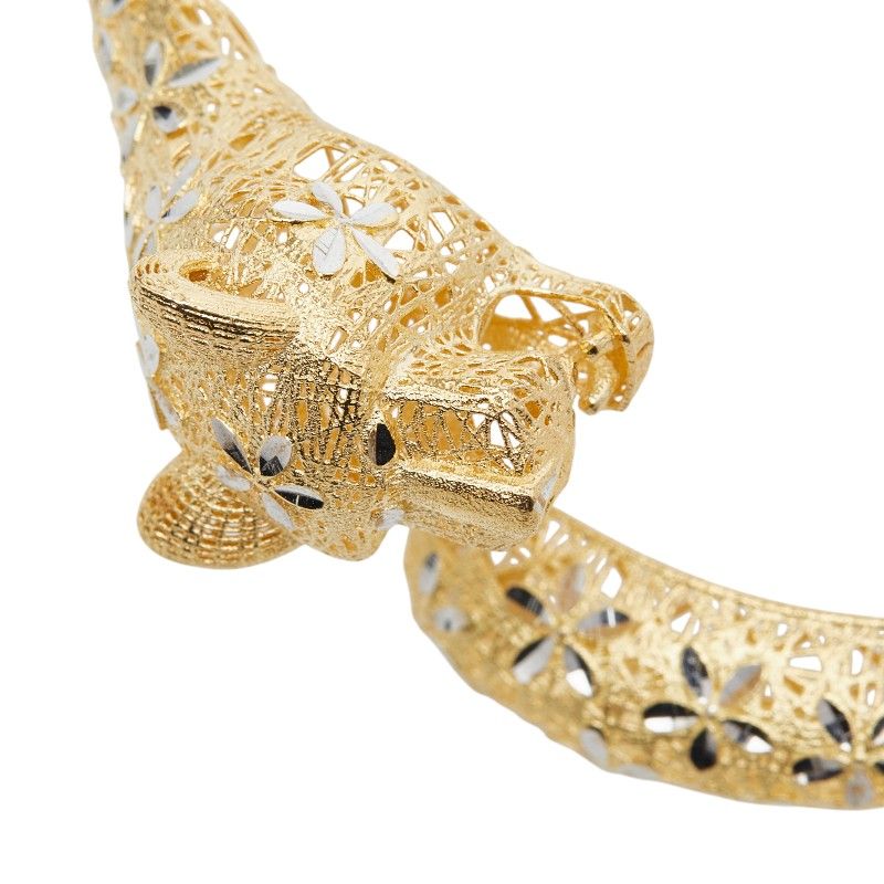 パンサーモチーフ バングル ブレスレット K 18 YG イエローゴールド レディース 1-0244509