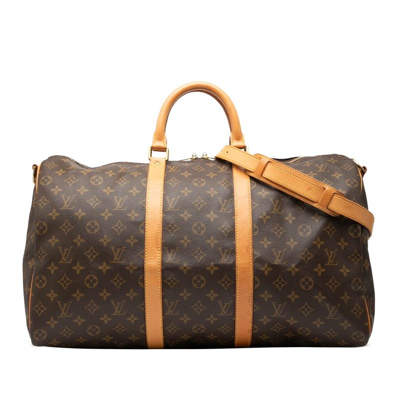 ルイ ヴィトン モノグラム キーポル バンドリエール50 ボストンバッグ ショルダーバッグ 2 WAY M 41416 ブラウン PVC レザー レディース LOUIS VUITTON 228-46012