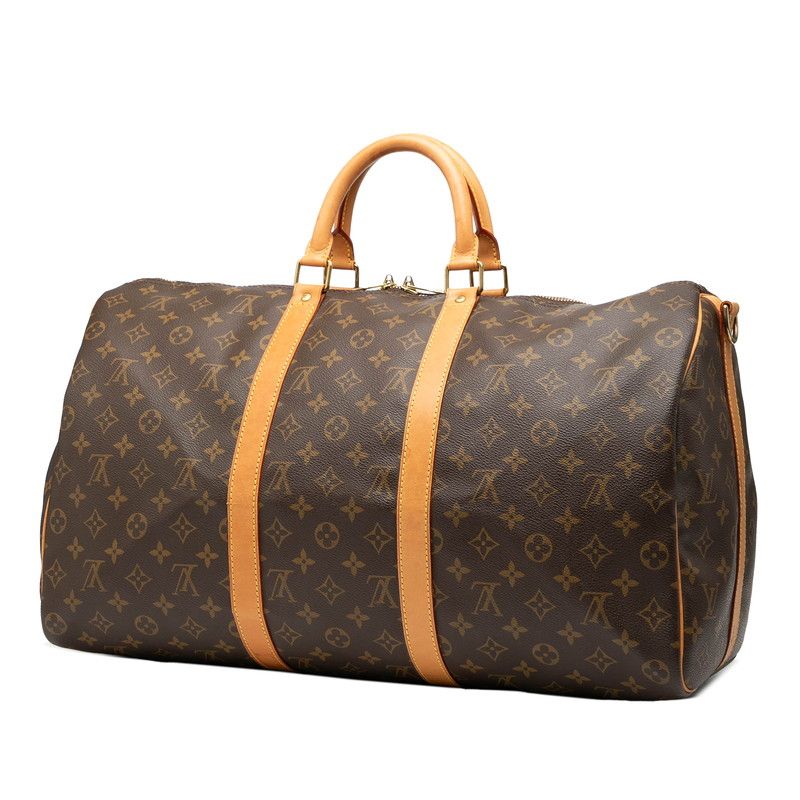 ルイ ヴィトン モノグラム キーポル バンドリエール50 ボストンバッグ ショルダーバッグ 2 WAY M 41416 ブラウン PVC レザー レディース LOUIS VUITTON 228-46012