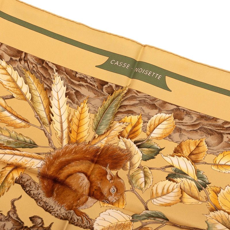 【未開封】エルメス カレ90 CASSE NOISETTE (くるみ割り) エルメス カレ90 CASSE NOISETTE くるみ割り ブラウン シルク