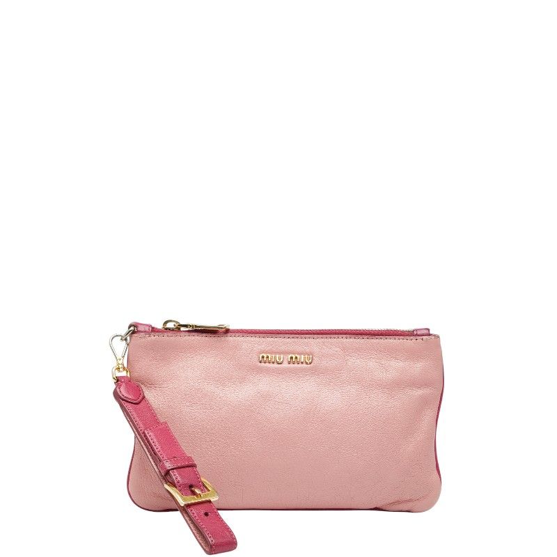 ミュウミュウ ロゴ ピンク レザー レディース MIUMIU 1 0247056