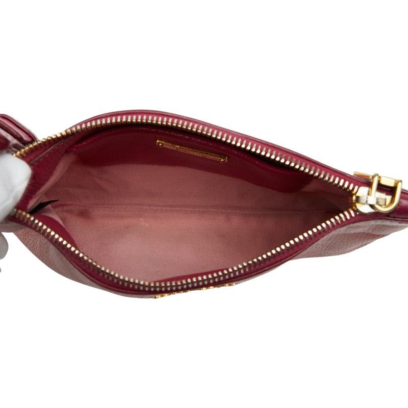  ミュウミュウ ロゴ ピンク レザー レディース MIUMIU 1-0247056 ポーチ バッグ