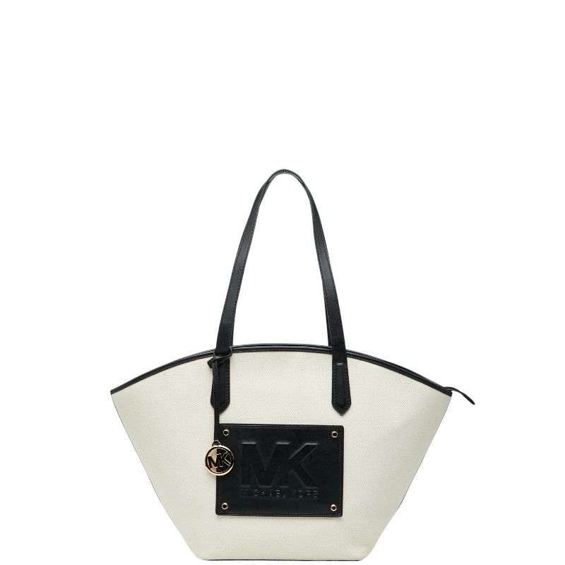 マイケルコース キンバー トートバッグ ハンドバッグ ホワイト アイボリー ブラック キャンバス レザー レディース Michael Kors 1-0247283