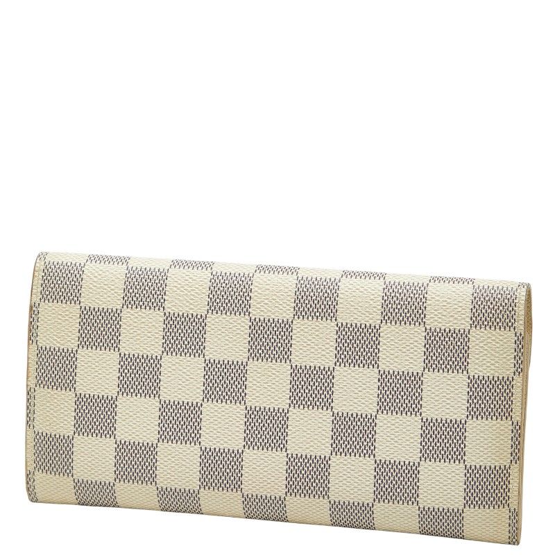 ルイ ヴィトン ダミエ アズール ポルトフォイユ ジョセフィーヌ N 63545 ホワイト PVC レディース LOUIS VUITTON 1-0248304