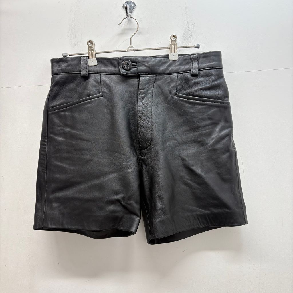 ERNEST W BAKER アーネストダブルベイカー Lamb Leather Shorts レザーショートパンツ ブラック size M 中目黒A 12