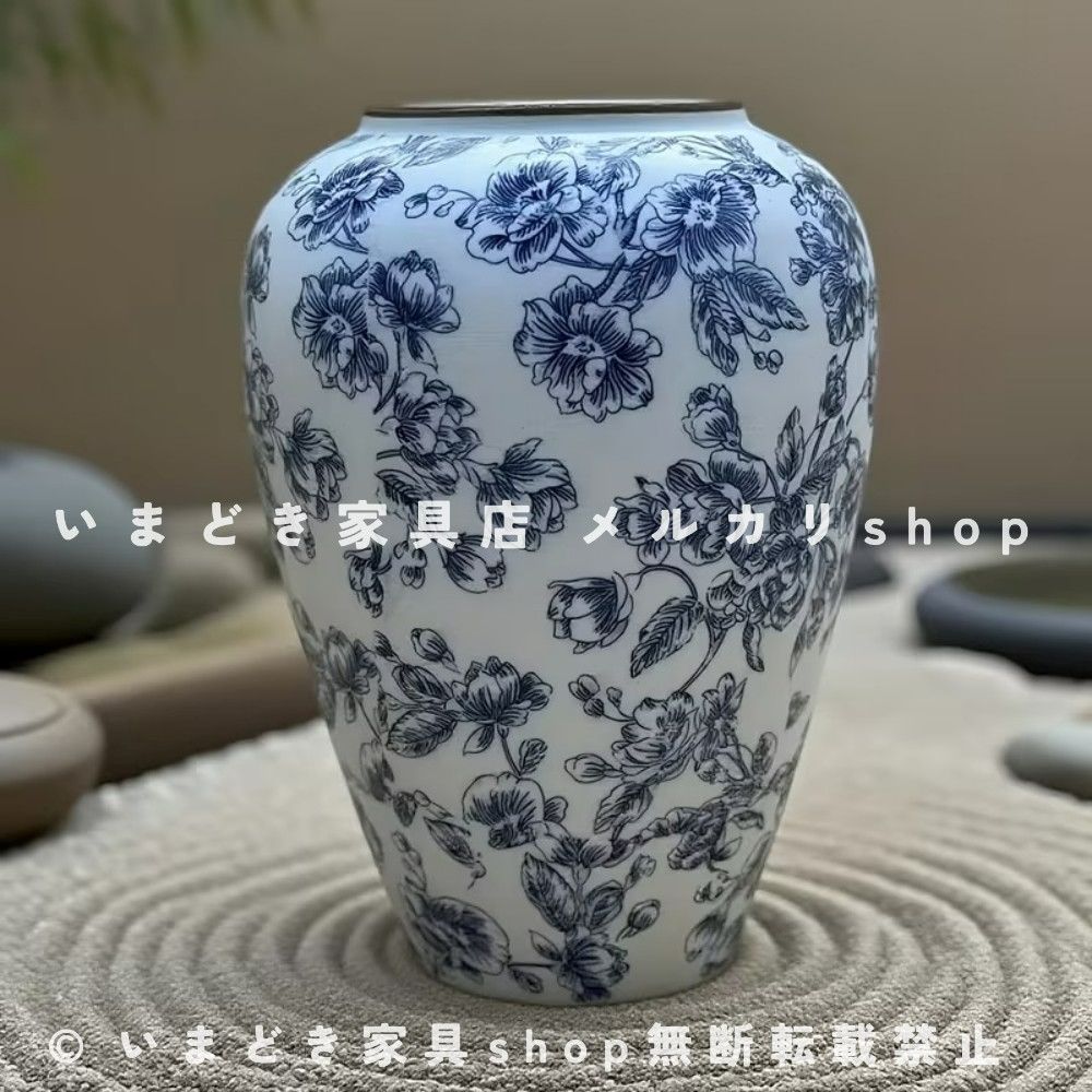 波模様の花瓶 青白 元値25万円 波模様の花瓶 青白 元値25万円 波模様の